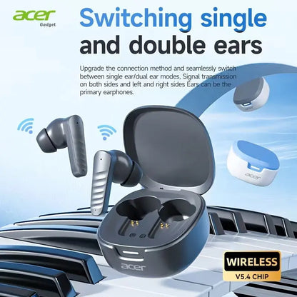Acer Premium Wireless Earbuds, Spatial Audio with Surround Sound, Long Battery Life, Smart Call Noise Cancellation, Low Latency for Gaming/Tv, Type-C Fast Charging, Earbuds Wireless Headphones Bluetooth Audifonos Bluetooth Sync Game Headset Headphone