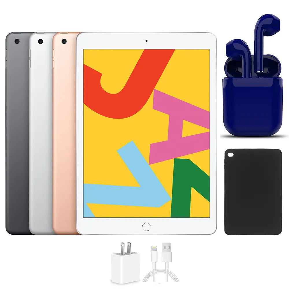 Refurbished Apple iPad 10.2-Inch, 32GB-128GB, Wi-Fi Only, Available in Multiple Colors, Good Condition Bundle