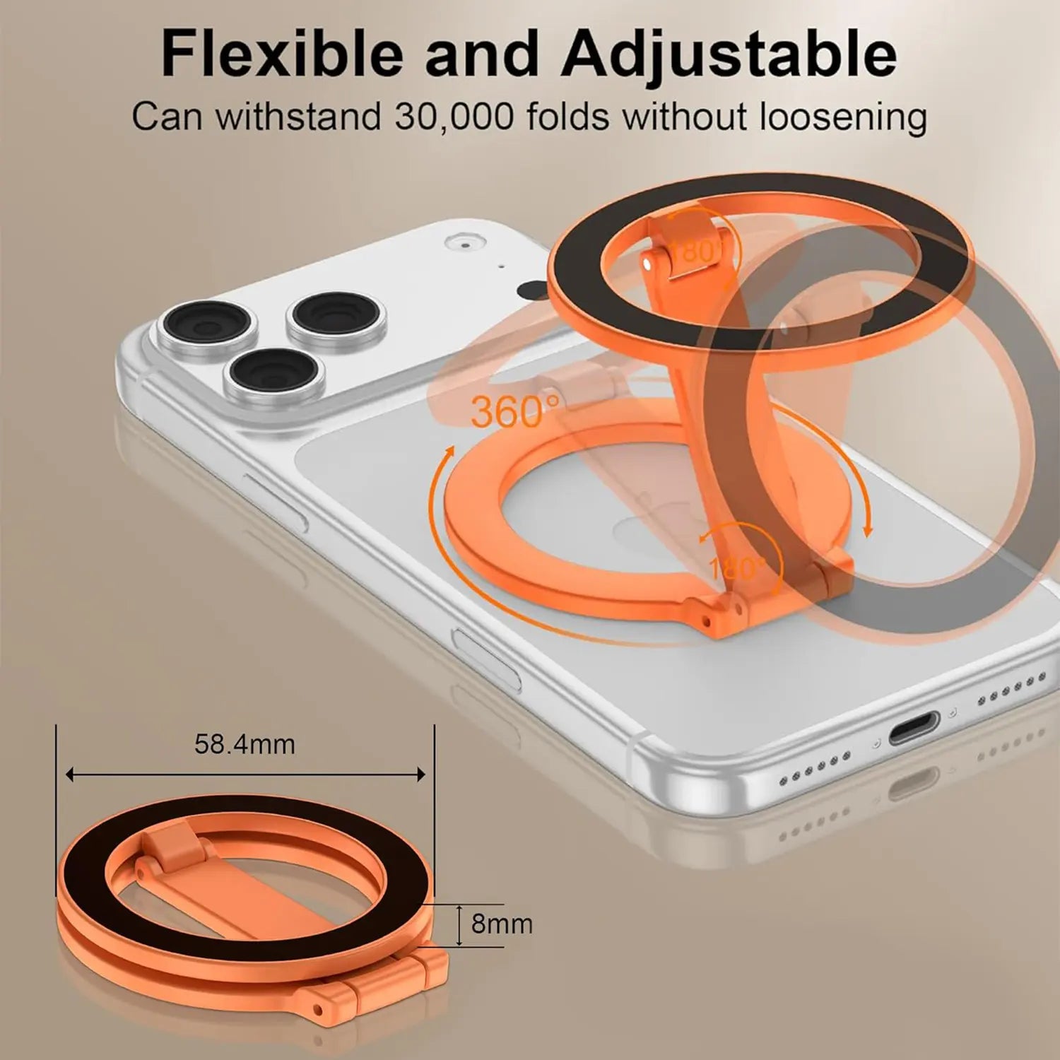 Magnetic Phone Stand and Fidget Spinner Combo - Dual Magnetic Ring Holder with 360° Rotation, Magsafe Compatible, Ideal for Stress Relief and Versatile Use at Home, Office, Travel, and Gym