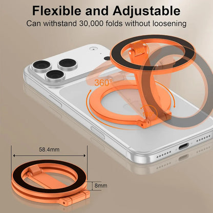 Magnetic Phone Stand and Fidget Spinner Combo - Dual Magnetic Ring Holder with 360° Rotation, Magsafe Compatible, Ideal for Stress Relief and Versatile Use at Home, Office, Travel, and Gym