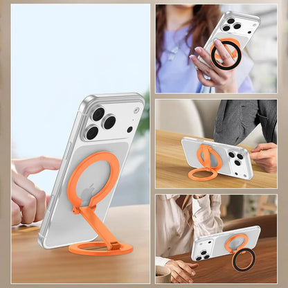 Magnetic Phone Stand and Fidget Spinner Combo - Dual Magnetic Ring Holder with 360° Rotation, Magsafe Compatible, Ideal for Stress Relief and Versatile Use at Home, Office, Travel, and Gym