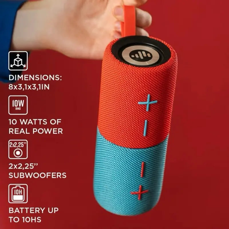 Split Magnetic Waterproof Speakers - Red & Blue Portable Audio Units with Magnetic Feature