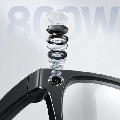 Sightflow Smart AI Camera Glasses with 8MP Photochromic UV Protection Lenses, Real-Time Translation in 160+ Languages, Bluetooth Audio, Hands-Free Photo and Video Capture, Touch Control, Ideal for Travel and Outdoor Use, Compatible with iOS and Android
