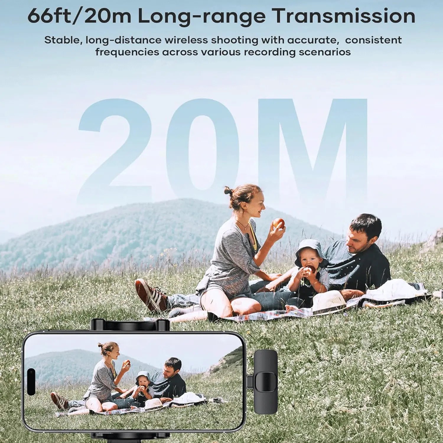 Hitozon Wireless Mini Lavalier Microphone for iPhone 15/16/17, iPad, and Android Devices - Noise Reduction, Portable USB-C Lapel Mic for Video Recording, Vlogging, TikTok, and YouTube