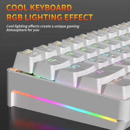 MK61 USB Gaming Esports Mechanical Keyboard 61 Key Red Axis Wired Detachable Cable RGB Backlight Hot Swap
