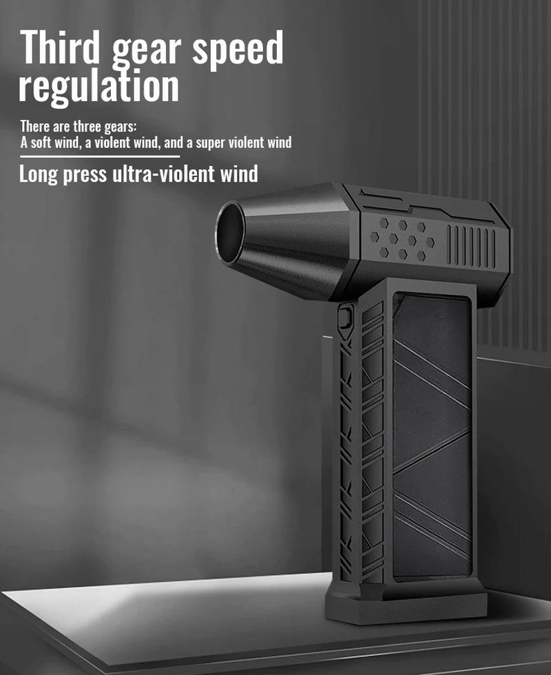 X3 130000RPM Turbofan High Power Jet Fan Air Duster Motor Variable Speed Dust Blower Brushless Cleaning Tool Handheld Air Blower