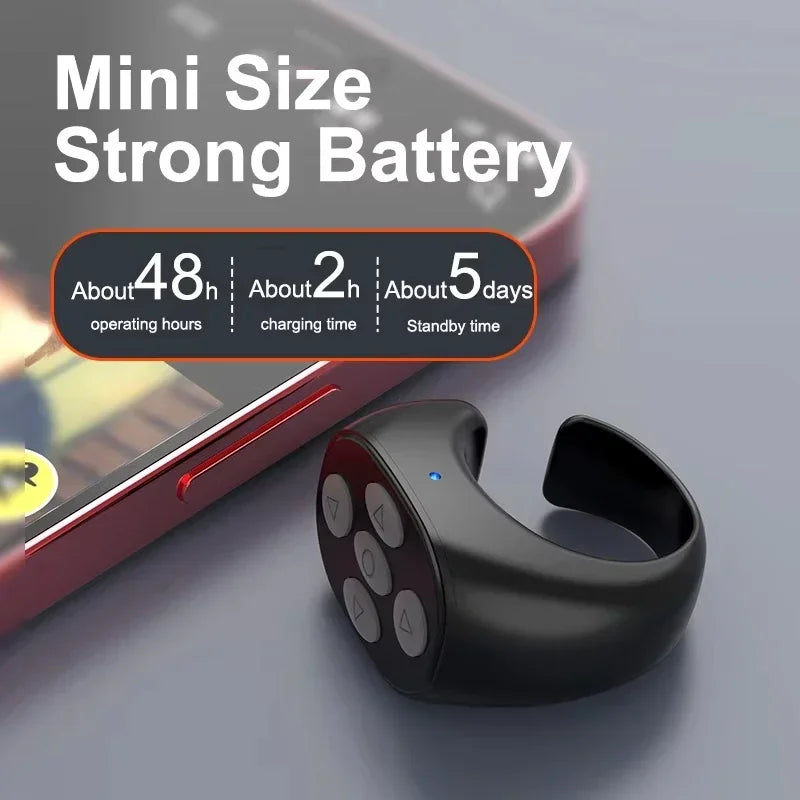 Smart Fingertip Ring Remote Control Automatic Page Turner Browsing Mouse Wireless Bluetooth for Mobile Selfie Mice Selfie Video