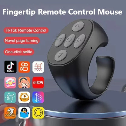 Smart Fingertip Ring Remote Control Automatic Page Turner Browsing Mouse Wireless Bluetooth for Mobile Selfie Mice Selfie Video