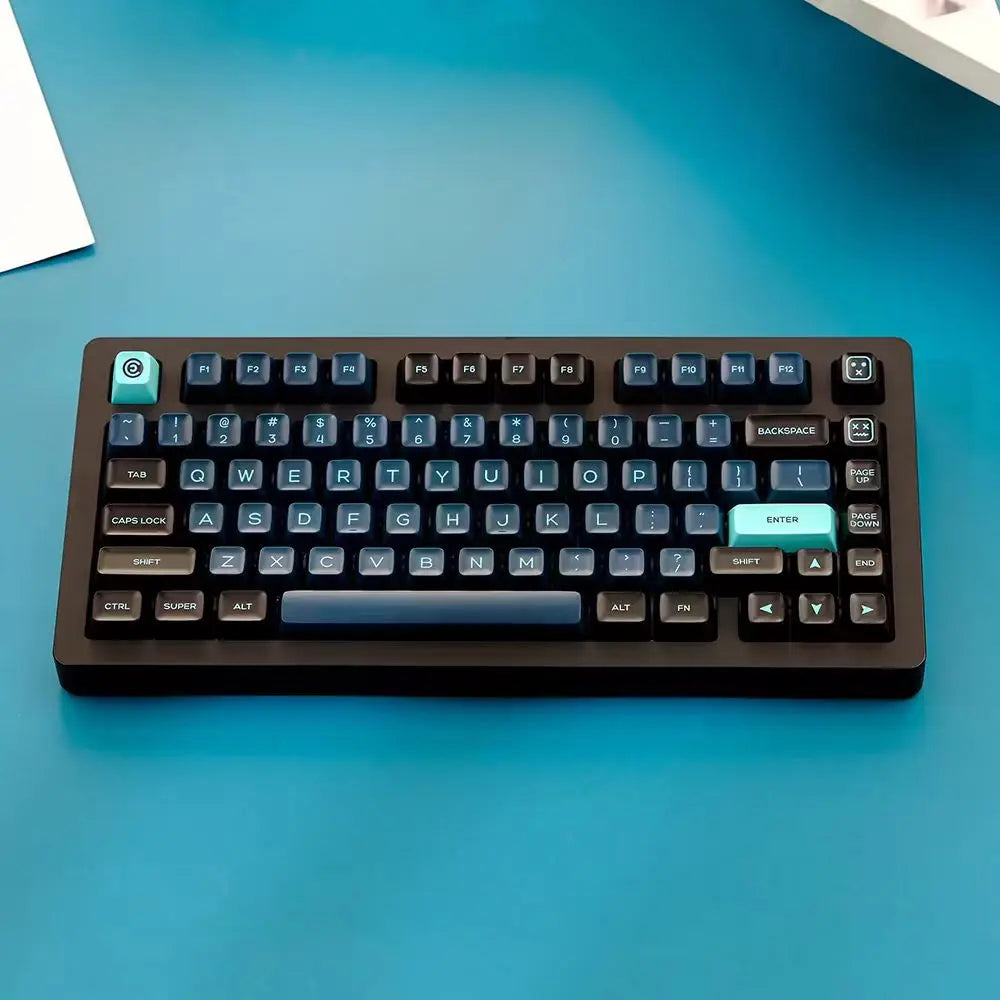 160-Key PBT SA Profile Monster Keycap Set - Sleek Black with Blue Accents, Durable & Smooth for Mechanical Keyboards, Backlit Keys, and Keyboards - Ideal for Gaming & Typing, Gaming Keyboard Keyboard