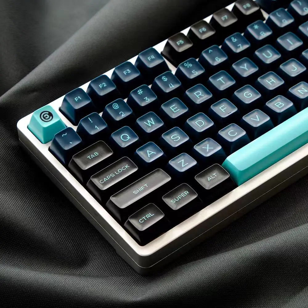 160-Key PBT SA Profile Monster Keycap Set - Sleek Black with Blue Accents, Durable & Smooth for Mechanical Keyboards, Backlit Keys, and Keyboards - Ideal for Gaming & Typing, Gaming Keyboard Keyboard