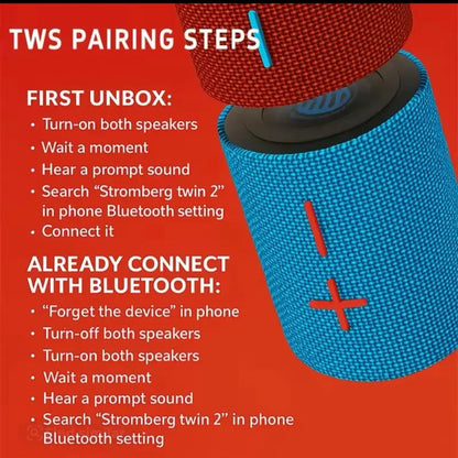 Split Magnetic Waterproof Speakers - Red & Blue Portable Audio Units with Magnetic Feature