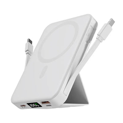 10000Mah Magsafe Magnetic Power Bank with Built-In Cables & Phone Stand｜22.5W PD Fast Charge LED Display Portable Charger for Iphone 12-17 Android Hands Free Wireless Charging Gift Smartphone Chargeable
