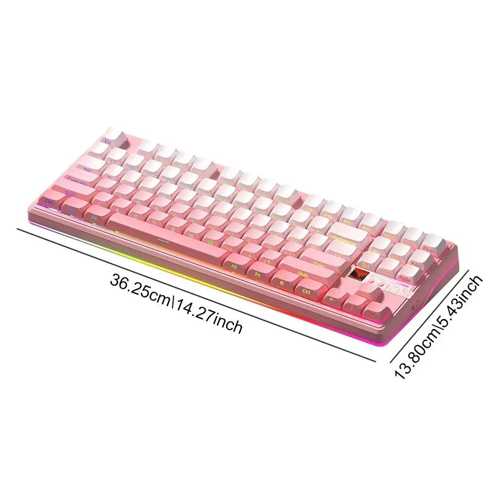 Aula F87Pro V2 Gaming Keyboard, 87 Key Layout, Wired/Wireless Connection, RGB Lighting, Advanced Key Settings, Long Battery Life
