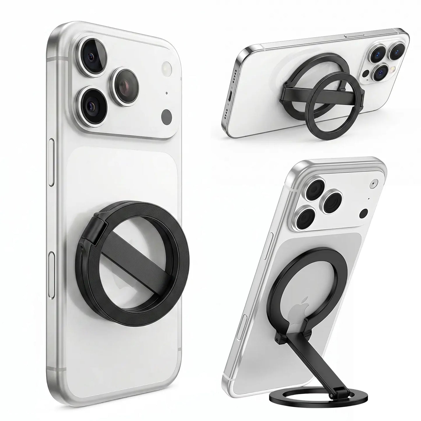 Magnetic Phone Stand and Fidget Spinner Combo - Dual Magnetic Ring Holder with 360° Rotation, Magsafe Compatible, Ideal for Stress Relief and Versatile Use at Home, Office, Travel, and Gym
