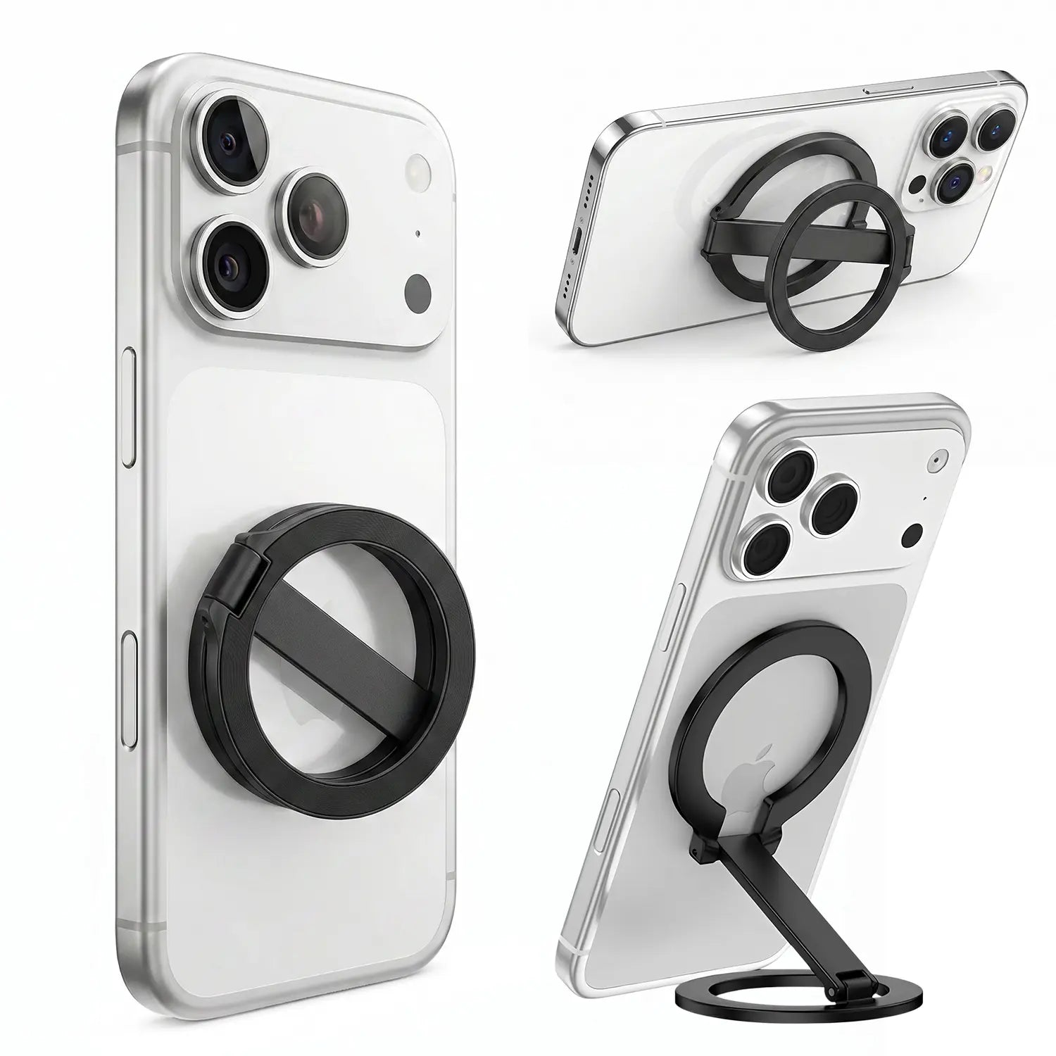 Magnetic Phone Stand and Fidget Spinner Combo - Dual Magnetic Ring Holder with 360° Rotation, Magsafe Compatible, Ideal for Stress Relief and Versatile Use at Home, Office, Travel, and Gym