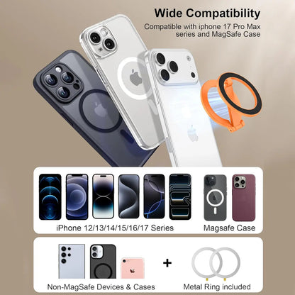Magnetic Phone Stand and Fidget Spinner Combo - Dual Magnetic Ring Holder with 360° Rotation, Magsafe Compatible, Ideal for Stress Relief and Versatile Use at Home, Office, Travel, and Gym
