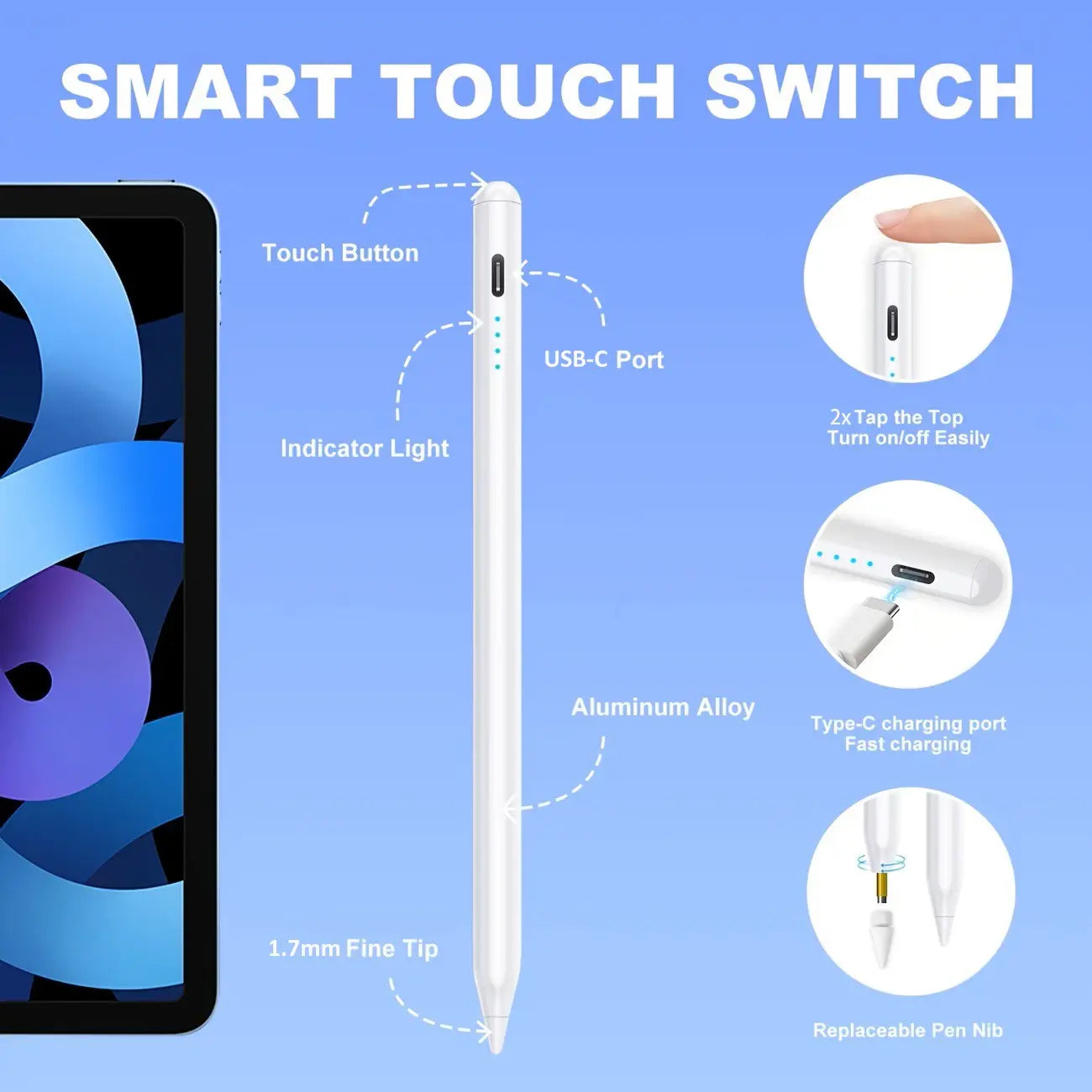 Professional Stylus Pen for Apple iPad (2018-2026) - Fast Charging, Magnetic Attachment, Compatible with iPad 11/10/9/8/7/6th Gen, Pro 12.9/11/13-Inch, Air 3/4/5/M2/M3, Mini 5/6 - Pink