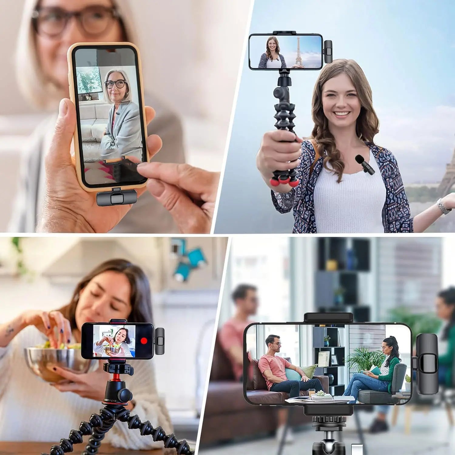 Hitozon Wireless Mini Lavalier Microphone for iPhone 15/16/17, iPad, and Android Devices - Noise Reduction, Portable USB-C Lapel Mic for Video Recording, Vlogging, TikTok, and YouTube
