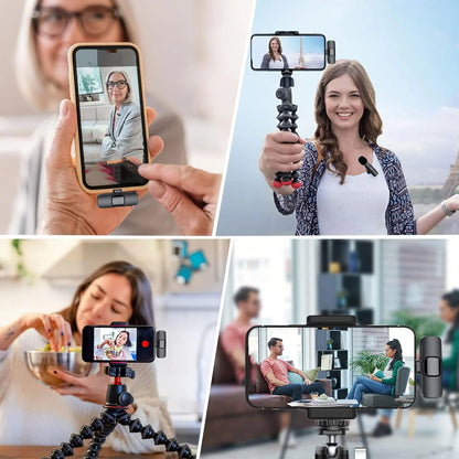Hitozon Wireless Mini Lavalier Microphone for iPhone 15/16/17, iPad, and Android Devices - Noise Reduction, Portable USB-C Lapel Mic for Video Recording, Vlogging, TikTok, and YouTube